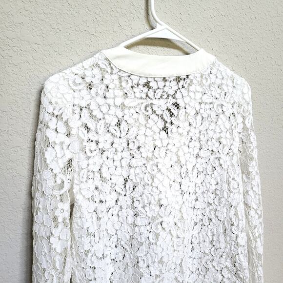 Endless Rose Lace Top Womens Small White Summer Cottage Boho Floral Feminine - Picture 11 of 12